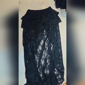 Fashion Nova Black Lace Maxi Skirt